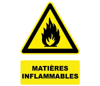 Adhésif Panneau Matières Inflammables