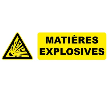 Adhésif Panneau Matières explosives