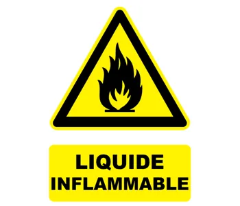 Adhésif Panneau danger liquide inflammable
