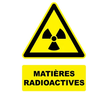 Adhésif Panneau danger matières radioactives
