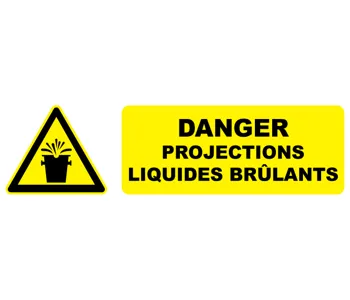 Adhésif Pictogramme danger projections liquides brulants