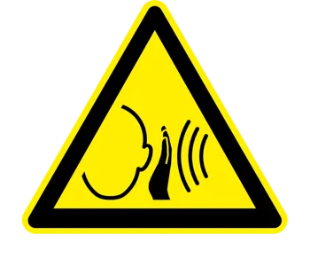Adhésif Danger risque de dommages auditifs