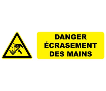 Adhésif Pictogramme Danger écrasement des mains