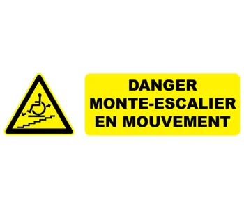 Adhésif Pictogramme danger monte-escalier en mouvement