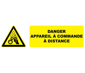 Adhésif Pictogramme danger appareil à commande à distance