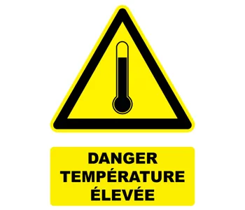 Adhésif Panneau danger température élevée