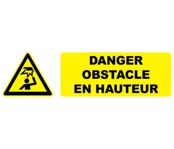 Adhésif Pictogramme danger obstacle en hauteur