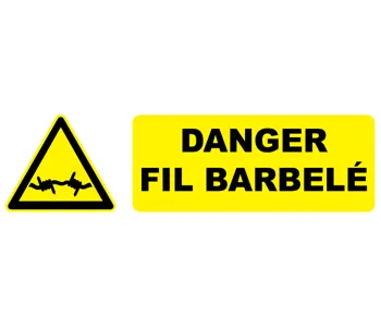 Adhésif Pictogramme danger fil barbelé