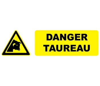 Adhésif Pictogramme danger taureau