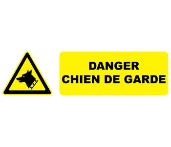 Adhésif Pictogramme danger chien de garde