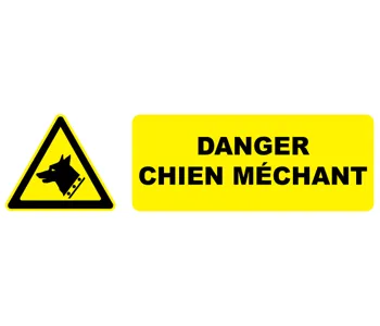 Adhésif Pictogramme danger chien méchant