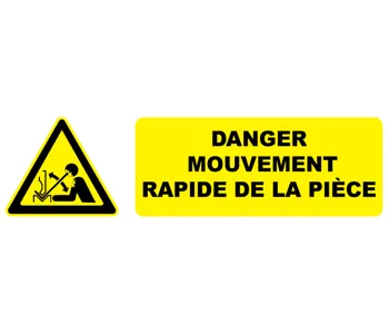 Adhésif Pictogramme danger mouvement rapide de la pièce