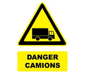 Adhésif Panneau danger camions