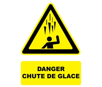 Adhésif Panneau danger chute de glace