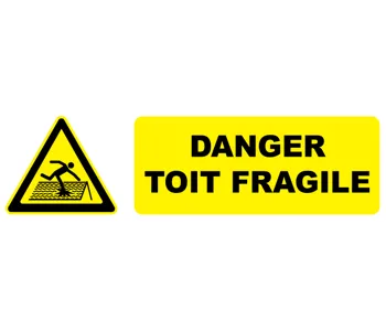 Adhésif Pictogramme danger toit fragile