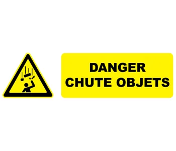 Adhésif Pictogramme danger toit fragilePictogramme danger chute d'objets