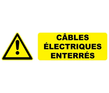 Adhésif Pictogramme danger câbles électriques enterrés