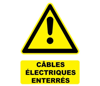 Adhésif Panneau danger câbles électriques enterrés