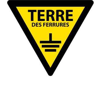 Adhésif Danger terre des ferrures