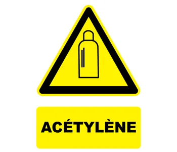 Adhésif Panneau danger acétylène