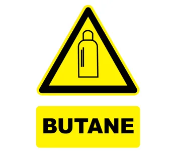 Adhésif Panneau danger butane