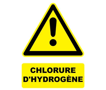 Adhésif Panneau danger chlorure d'hydrogène