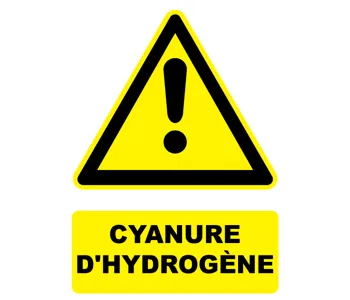 Adhésif Panneau danger cyanure d'hydrogène