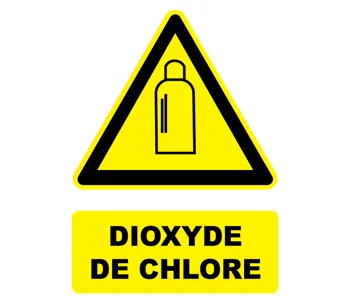 Adhésif Panneau danger dioxyde de chlore