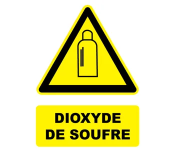 Adhésif Panneau danger dioxyde de soufre