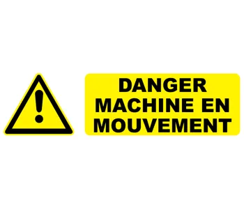 Adhésif Pictogramme danger machine en mouvement