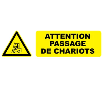 Adhésif Pictogramme attention passage de chariots