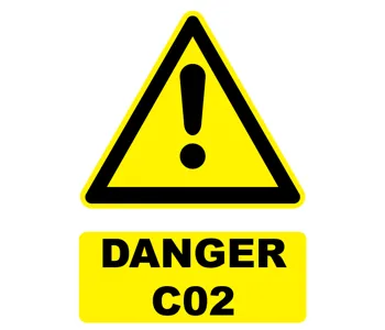 Adhésif Panneau danger CO2