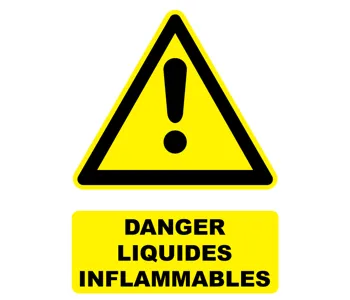 Adhésif Panneau danger liquides inflammables