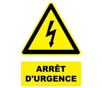 Adhésif Panneau arrêt d'urgence