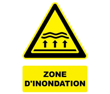 Adhésif Panneau zone d'inondation