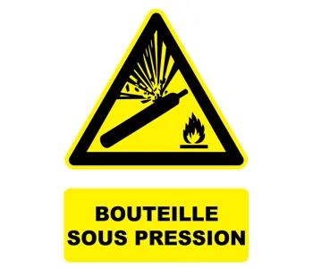 Adhésif Panneau bouteille sous pression