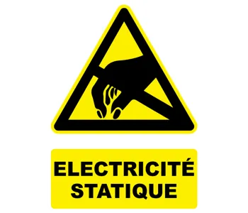 Adhésif Panneau danger électricité statique