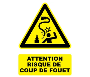 Adhésif Panneau attention risque de coup de fouet