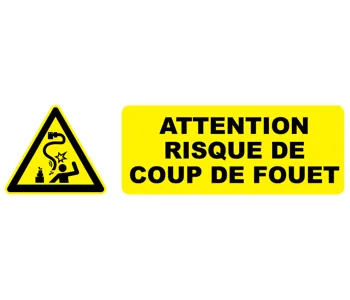 Adhésif Pictogramme attention risque de coup de fouet