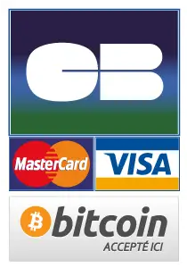 Adhésif magasin logo carte bleue bitcoin