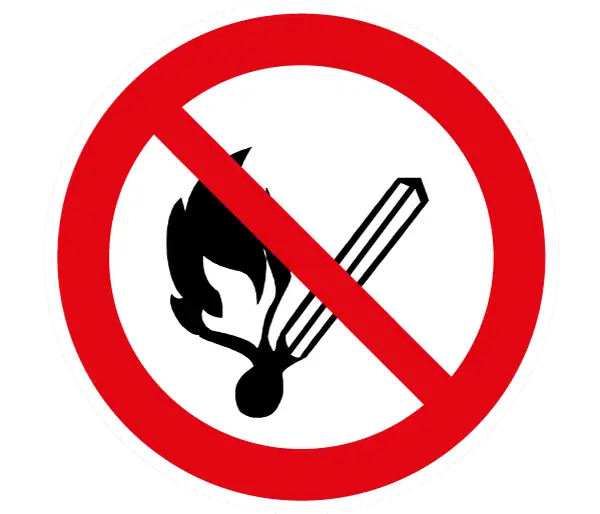 Autocollant Flammes nues interdites