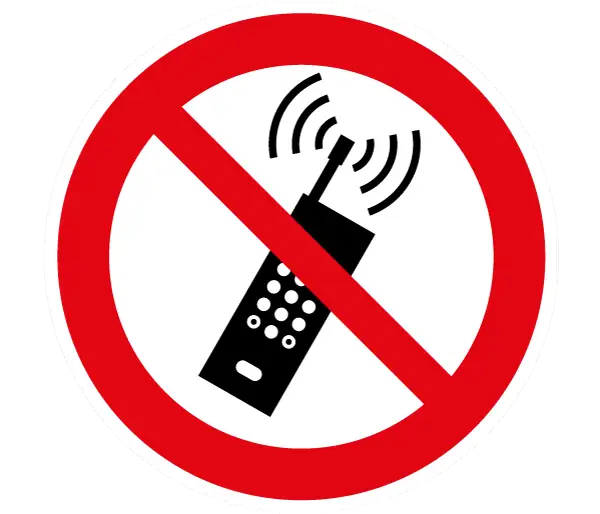 Autocollant téléphones portables interdits