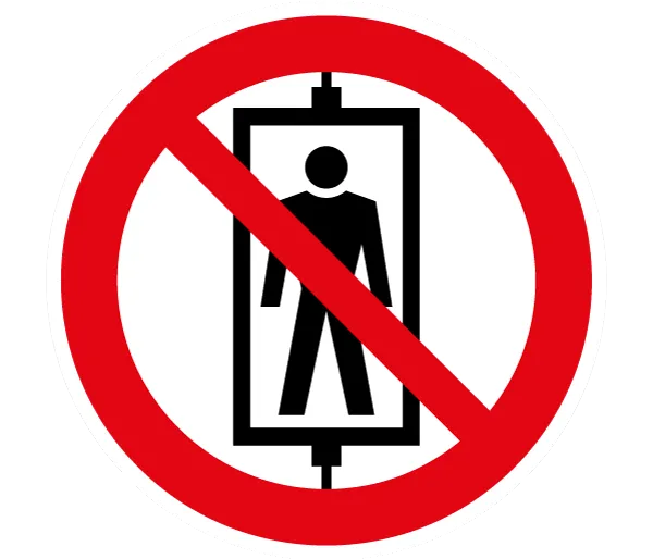 Autocollant Ascenseur interdit au transport de personnes