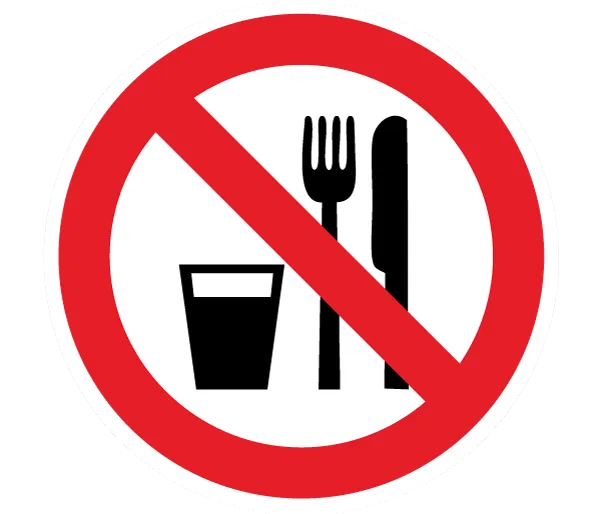 Autocollant interdiction de manger
