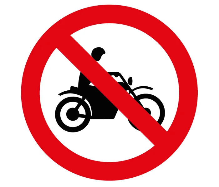 Autocollant Motos interdites