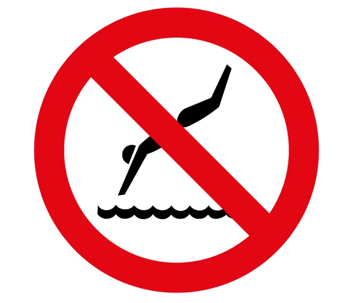 Autocollant interdit de plonger