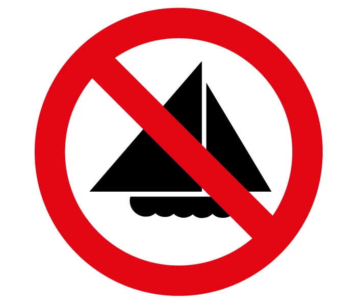Autocollant navigation à voile interdite