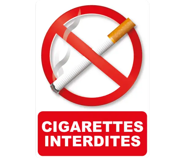 Autocollant Panneau Cigarettes interdites