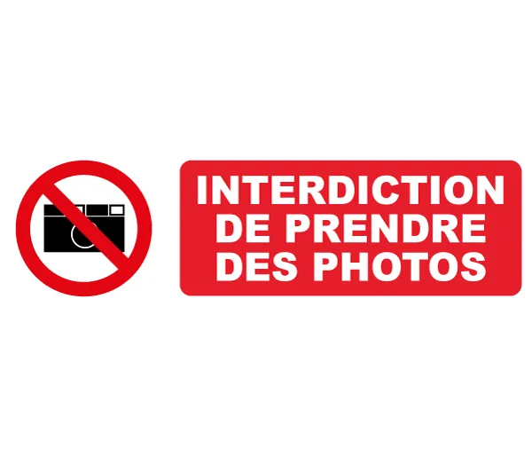 Autocollant Pictogramme interdiction de prendre des photos
