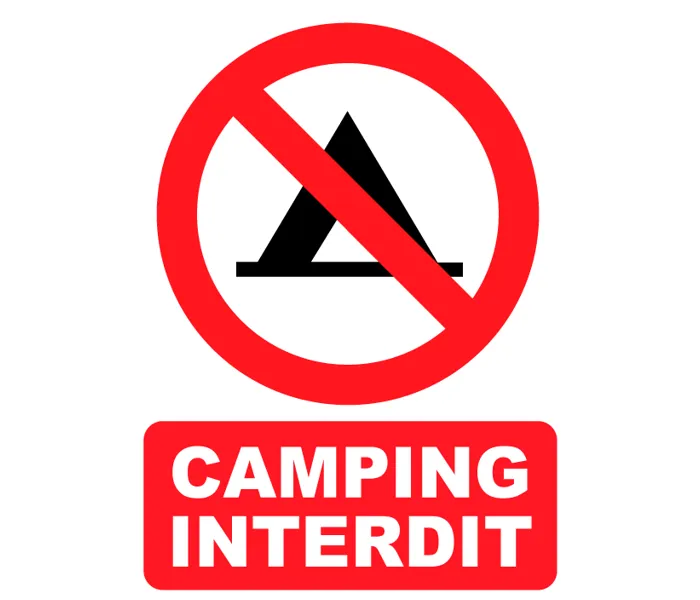 Autocollant Panneau Camping interdit